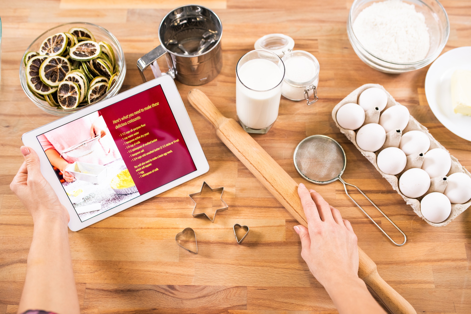 Chef preparing interactive lesson set-up