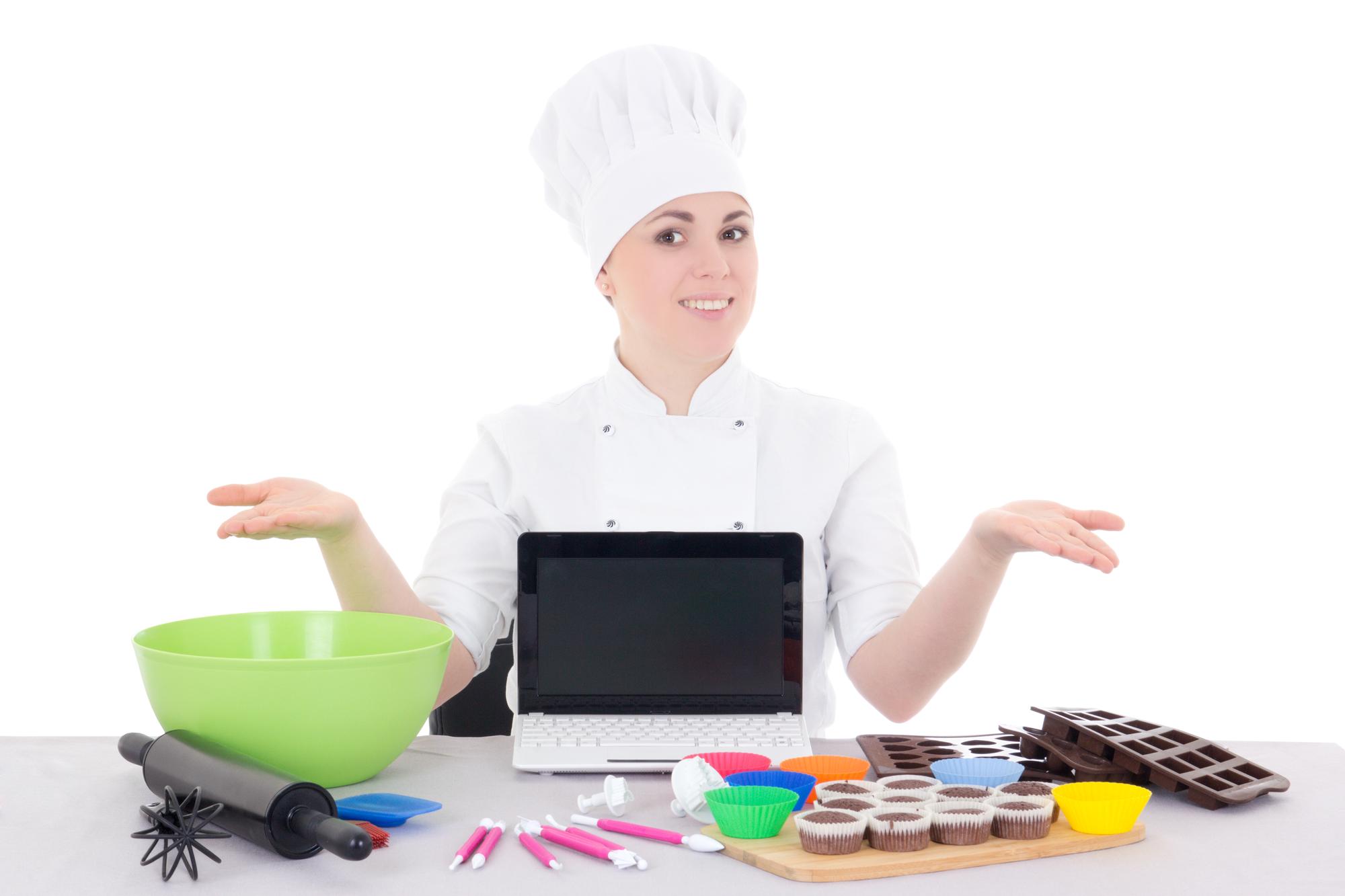 Virtual cooking class with chef guiding a student